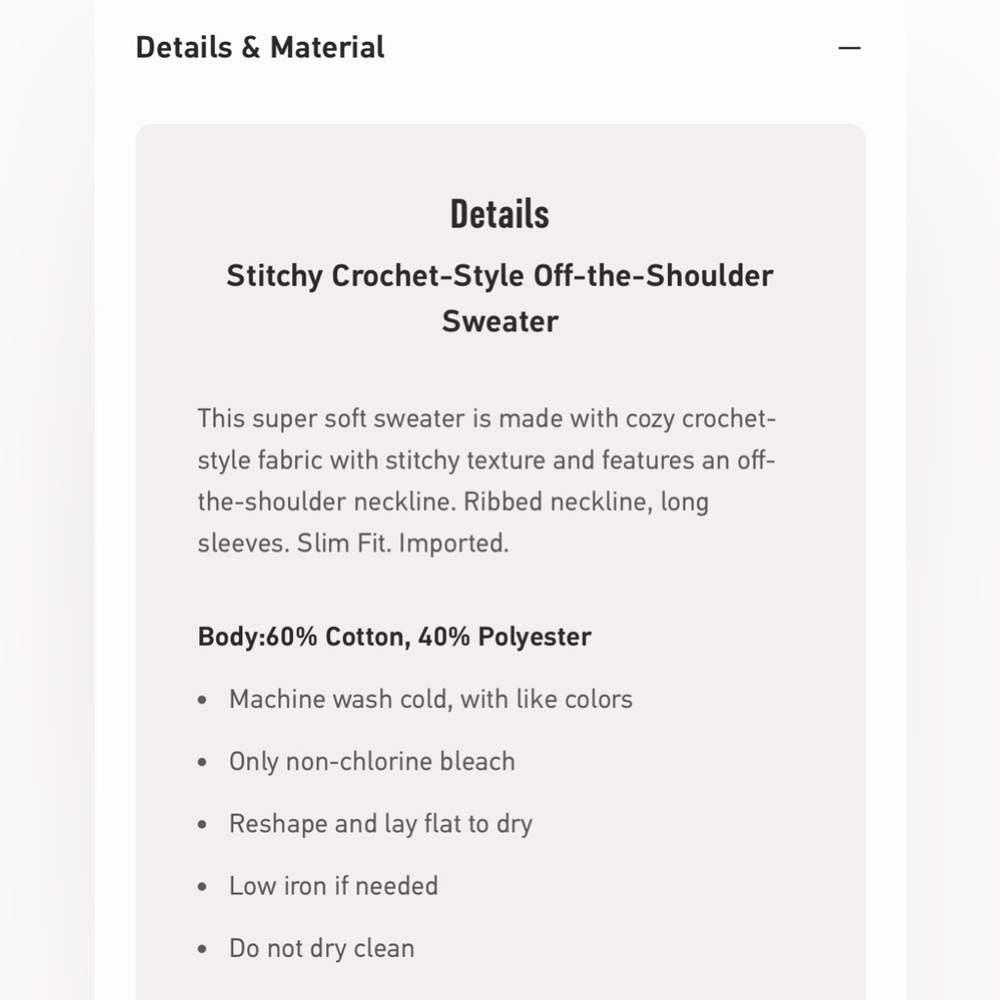 NWOT Hollister Stitchy Crochet-Style Off-the-Shoulder Sweater - Picture 7 of 8